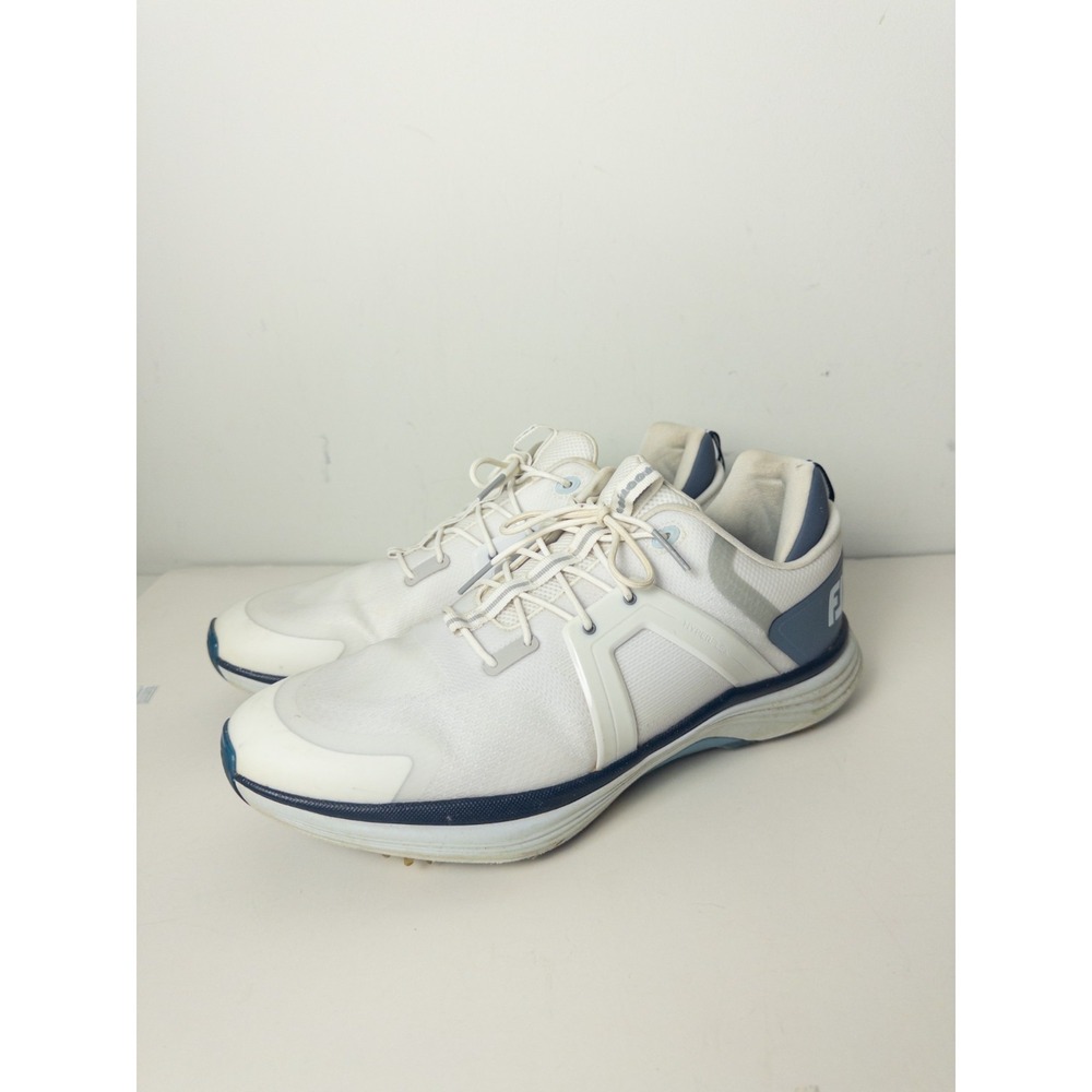 FootJoy HyperFlex Mens Size 13 M Golf Shoes White Blue Spiked 55471